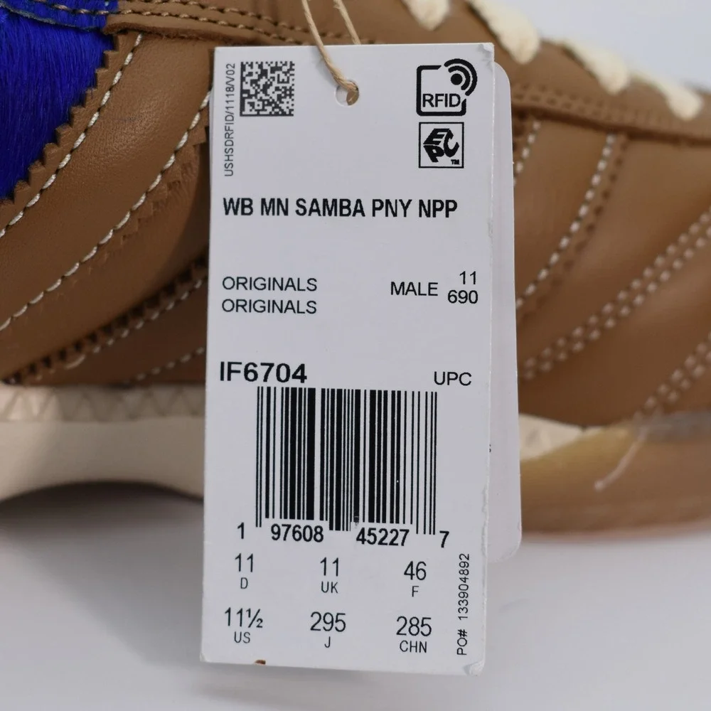 Wales Bonner x Adidas Millennium Samba Pony Nappa Sneakers Mens Size 11.5 IF6704 - Picture 8 of 10